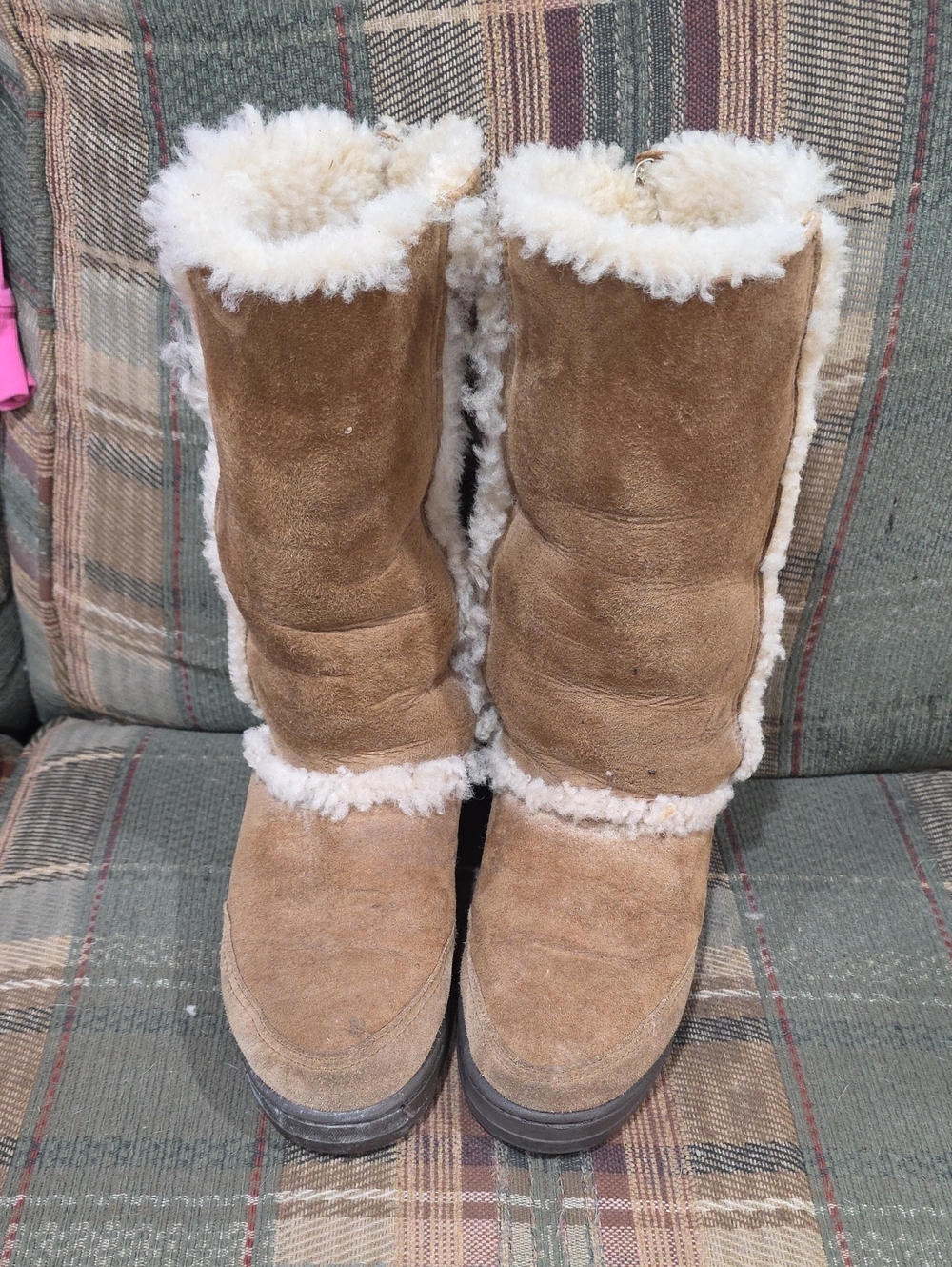 UGG Chestnut Suede Shearling Mid-Calf Winter Boots
